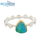 Silver & Gold Australian Opal Ring- Size 7