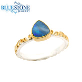 Silver & Gold Australian Opal Ring- Size 6