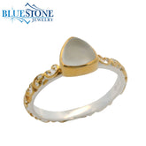 Silver & Gold Moonstone Ring- Size 7