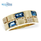 14kt Yellow Gold Topaz and Diamond Ring- Size 7.25