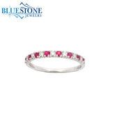 14KWG Ruby & Diamond Ring - Size 7