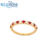 14KYG Ruby & Diamond Ring - Size 7