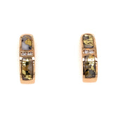14kt YG Gold Quartz and Diamond Post Earrings