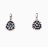 14 Karat White Gold Earrings w/ Blue Sapphires & Diamonds