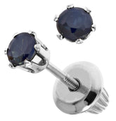 14kt White Gold 3mm Sapphire Screw Back Stud Earrings