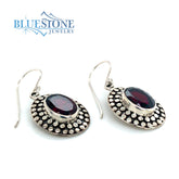 Sterling Silver Earrings with Garnets