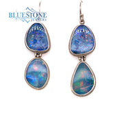 Sterling Silver Earrings with Australian Opals