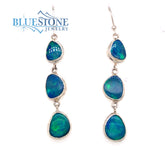 Sterling Silver Earrings with Australian Opals