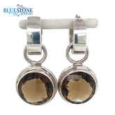 Sterling Silver Smokey Topaz Huggy Earrings