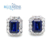 14kt White Gold Sapphire & Diamond Earrings