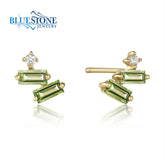 14kt Yellow Gold Tourmaline and White Sapphire Earrings
