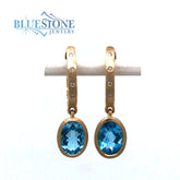 14kt Yellow Gold Earrings with Topazes and Diamonds