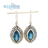 Sterling Silver Earrings with London Blue Topazes