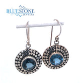Sterling Silver Earrings with London Blue Topazes