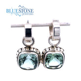 Sterling Silver Earrings w/Green Amethysts