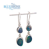 Sterling Silver Wire Earrings w/ Natural Australian Opals