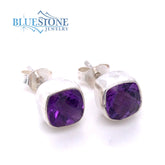 Sterling Silver Earrings with Amethysts