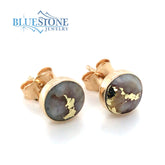 14kt YG Gold Quartz Earrings- 6mm