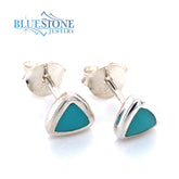 Sterling Silver Triangle Turquoise Stud Earrings