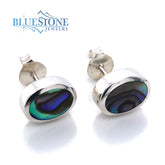 Silver Abalone Stud Earrings