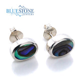 Silver Abalone Stud Earrings