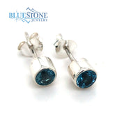 Silver Topaz Stud Earrings