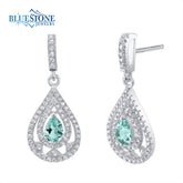 Silver Earrings with Tourmaline and CZs