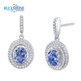 Silver Tanzanite and CZ Earrings