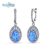 Silver Earrings with Opals and CZs