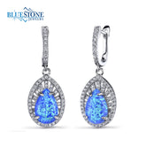 Silver Earrings with Opals and CZs