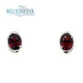 Silver Garnet Earrings