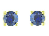 14 Karat Yellow Gold Sapphire Stud Earrings