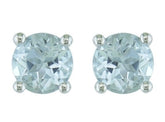 14 Karat Yellow Gold Aquamarine Stud Earrings