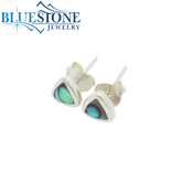 Sterling Silver Abalone Triangle Stud Earrings