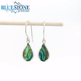 Sterling Silver Wire Earrings with Pear Cut Abalone