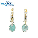 Silver & Gold Earrings with Amazonite