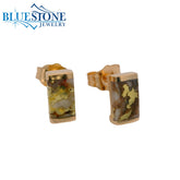 14kt Yellow Gold Earrings with Gold Quartz