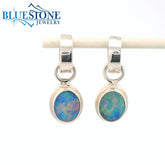 Small Sterling Silver Huggy Earrings w/ Australian Opals