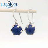 Sterling Silver Lapis Lazuli Earrings w/ 12 Prongs