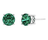 Sterling Silver Emerald Stud Earrings