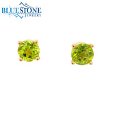 14KYG 4-Prong Peridot Stud Earrings