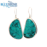 Sterling Silver Wire Earrings w/ Natural Turquoise