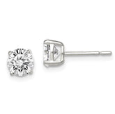 Sterling Silver Stud Earrings with CZ's