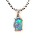 Medium/Large Sterling Silver Pendant with One Rectangular Ethiopian Op