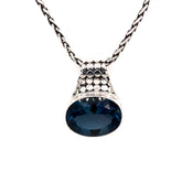 Extra Large Sterling Silver Armadillo Pendant with One Medium Oval Lon