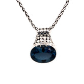 Extra Large Sterling Silver Armadillo Pendant with One Medium Oval Lon