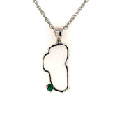 Extra Large Sterling Silver Lake Tahoe Outline Pendant with a 3.5mm Ro