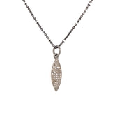 Silver Pendant with Diamonds with chain 16''
