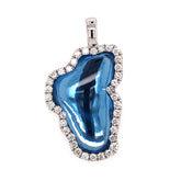 X-Large 14KWG Lake Tahoe Pendant with Hydro Topaz