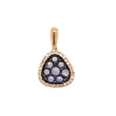 14 Karat Yellow Gold Pendant with 8 Rose Cut Light Blue Sapphires at 0